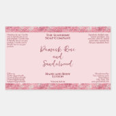 Sticker Rectangulaire Bouteille de luxe rose & rose parties scintillant  (Devant)