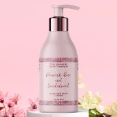 Sticker Rectangulaire Bouteille de luxe rose & rose parties scintillant 