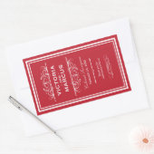 Sticker Rectangulaire Bouteille de vin Mariage rouge Monogramme Favorise (Enveloppe)