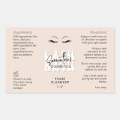 Sticker Rectangulaire Bouteille en mousse nettoyante pour extensions à l (Devant)