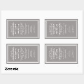 Sticker Rectangulaire Bouteille Mariage en eau Monogramme Favoriser les  (Feuille)