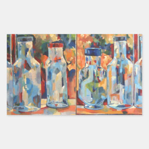 Sticker Rectangulaire Bouteilles Studio