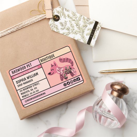 STICKER RECTANGULAIRE BOUTIQUE POUR ANIMAUX DE COMPAGNIE - PETG ROOMING (Cadeaux)