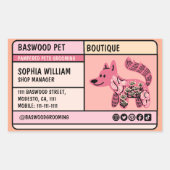 STICKER RECTANGULAIRE BOUTIQUE POUR ANIMAUX DE COMPAGNIE - PETG ROOMING (Devant)