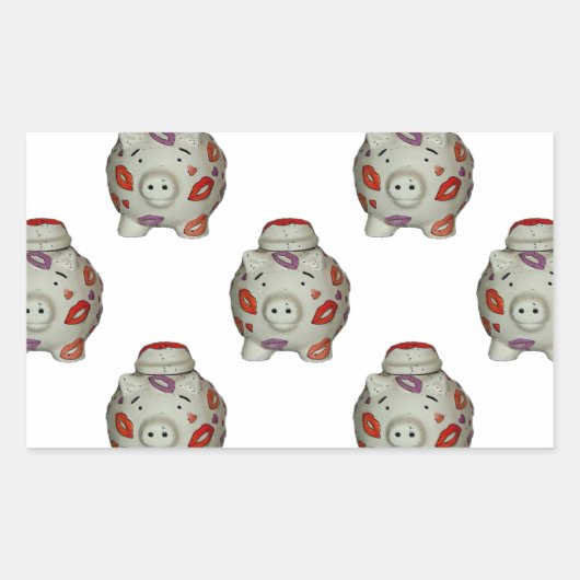 Sticker Rectangulaire Bouton à lèvres adorable (Devant)