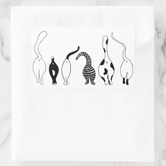 Sticker Rectangulaire Boutons de chat (Sac)