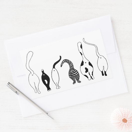 Sticker Rectangulaire Boutons de chat (Enveloppe)