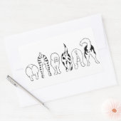 Sticker Rectangulaire Boutons de chien (Enveloppe)