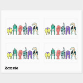 Sticker Rectangulaire Boutons de chien colorés (Feuille)