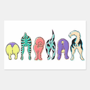 Sticker Rectangulaire Boutons de chien colorés