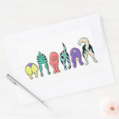Sticker Rectangulaire Boutons de chien colorés (Enveloppe)