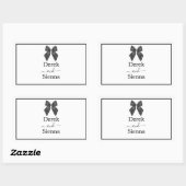 Sticker Rectangulaire Bow classique noir et blanc Mariage (Feuille)