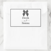 Sticker Rectangulaire Bow classique noir et blanc Mariage (Sac)