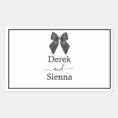 Sticker Rectangulaire Bow classique noir et blanc Mariage (Devant)