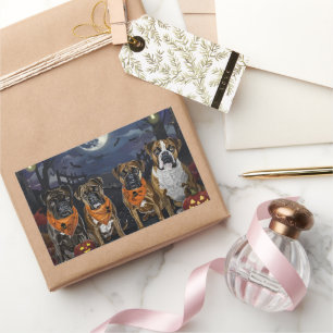 Sticker Rectangulaire Boxer Halloween Effrayant