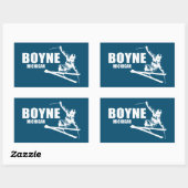 Sticker Rectangulaire Boyne Mountain Resort Michigan Skier (Feuille)