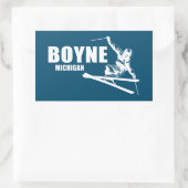 Sticker Rectangulaire Boyne Mountain Resort Michigan Skier (Sac)