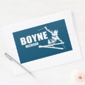 Sticker Rectangulaire Boyne Mountain Resort Michigan Skier (Enveloppe)