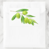 Sticker Rectangulaire Branche des olives vertes (Sac)