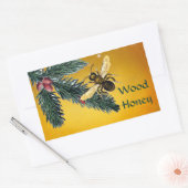 STICKER RECTANGULAIRE BRANCHES DE PINS ET HONEY BEE / BEEKEEPER BEEKEEPE (Enveloppe)