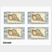 Sticker Rectangulaire Branches des coquillages et des arbres (Feuille)