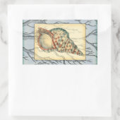 Sticker Rectangulaire Branches des coquillages et des arbres (Sac)