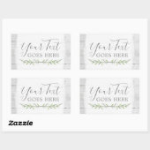 Sticker Rectangulaire Branches rustiques en bois et feuilles botaniques  (Feuille)