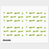 Sticker Rectangulaire Brasil 3D (Feuille)