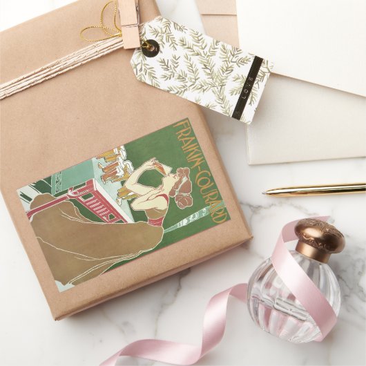 Sticker Rectangulaire Brasserie Art Nouveau vintage Fraikin-Courard (Cadeaux)