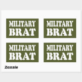 STICKER RECTANGULAIRE BRAT MILITAIRE (Feuille)