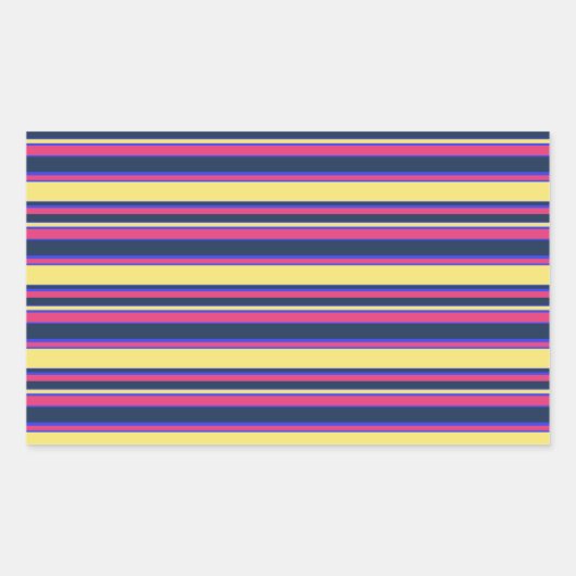 Sticker Rectangulaire Brayures rose, jaune et bleue (Devant)