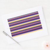 Sticker Rectangulaire Brayures rose, jaune et bleue (Enveloppe)