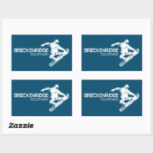 Sticker Rectangulaire Breckenridge Colorado Snowboardeur (Feuille)