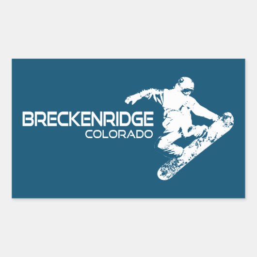 Sticker Rectangulaire Breckenridge Colorado Snowboardeur (Devant)