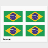 Sticker Rectangulaire Brésil : drapeau du Brésil (Feuille)