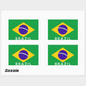 Sticker Rectangulaire brésil nom du symbole du drapeau du pays (Feuille)
