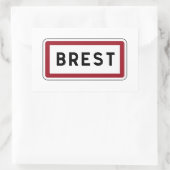 Sticker Rectangulaire Brest, panneau routier, France (Sac)
