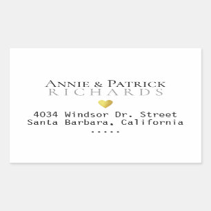 Sticker Rectangulaire bride groom names wedding-sticker with address