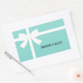 Sticker Rectangulaire BRIDE Turquoise Blue Tiara Party Personnalisé (Enveloppe)