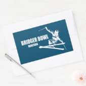 Sticker Rectangulaire Bridger Bowl Montana Skier (Enveloppe)