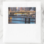 Sticker Rectangulaire Bridges & Lights de Chicago (Sac)
