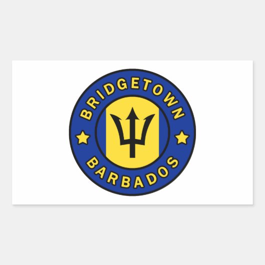 Sticker Rectangulaire Bridgetown Barbade (Devant)