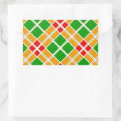 Sticker Rectangulaire Bright Argyl rouge vert jaune motif accessoire (Sac)