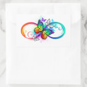 Sticker Rectangulaire Bright infinity with rainbow butterfly (Sac)