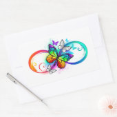 Sticker Rectangulaire Bright infinity with rainbow butterfly (Enveloppe)