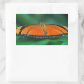 Sticker Rectangulaire Bright Orange and Black Butterfly on Leaf (Sac)