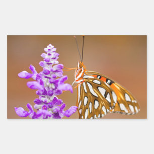 Sticker Rectangulaire Bright Orange Gulf Fritillary Butterfly