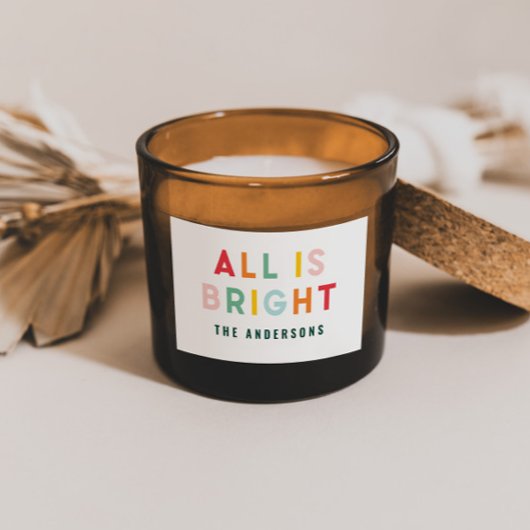 Sticker Rectangulaire Bright typographie famille moderne de Noël