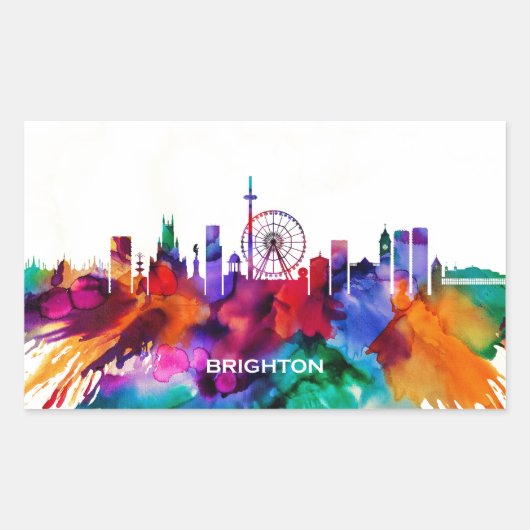 Sticker Rectangulaire Brighton Skyline (Devant)