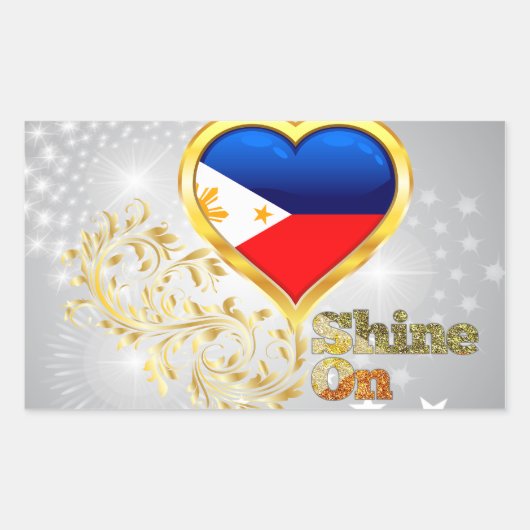 Sticker Rectangulaire Briller Aux Philippines (Devant)